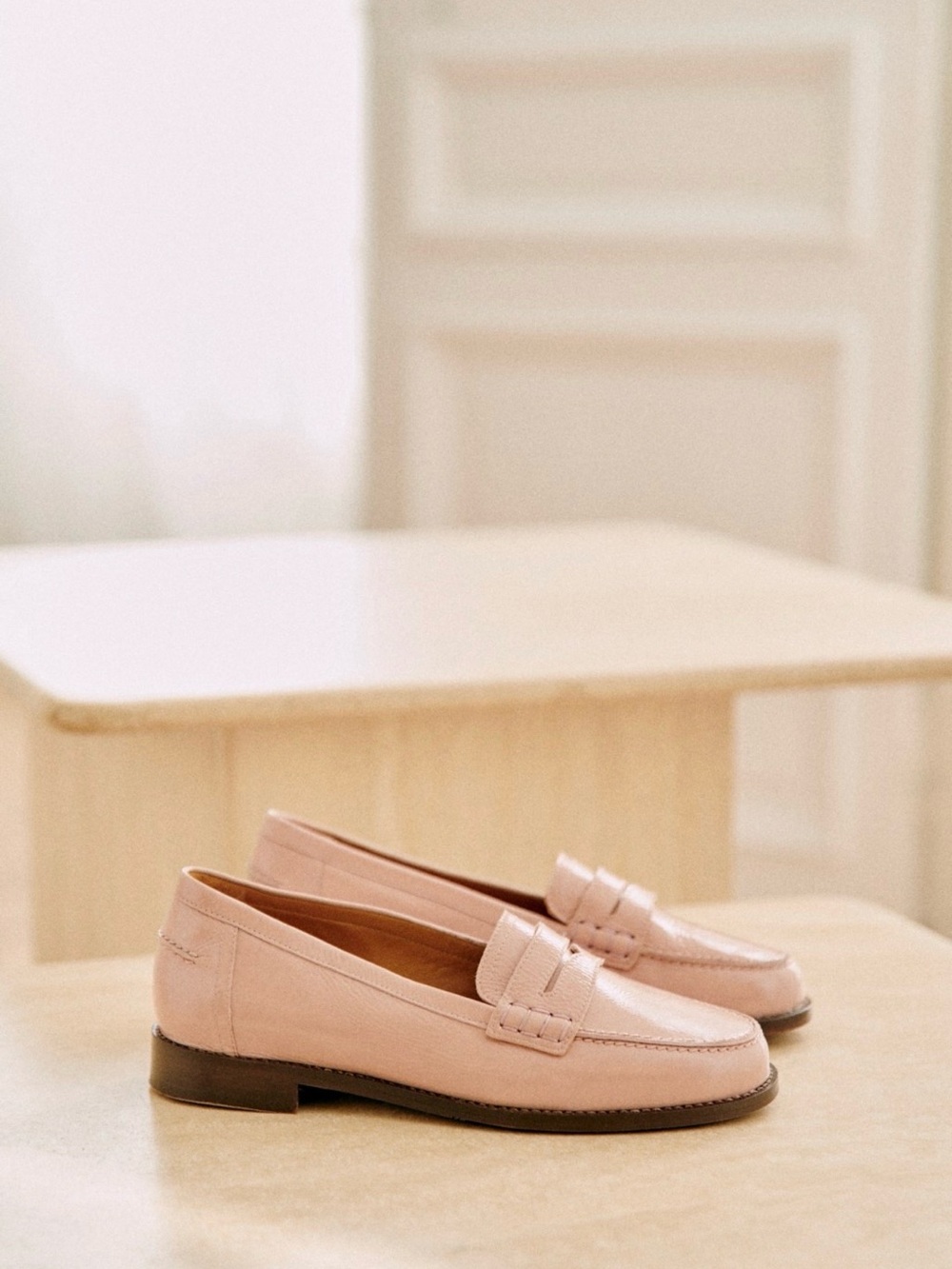 🌱Sézane Andre loafers in patent pale pink - US 6.5 or EU 37
